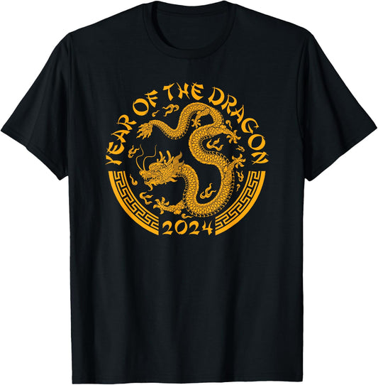 Chinese Zodiac New Year of the Dragon Lunar 2024 T-Shirt - T-Shirt | Black