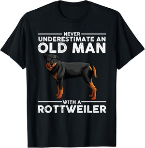 Rottweiler Art Dad Grandpa Rottie Lover Rottweiler T-Shirt - T-Shirt | Black