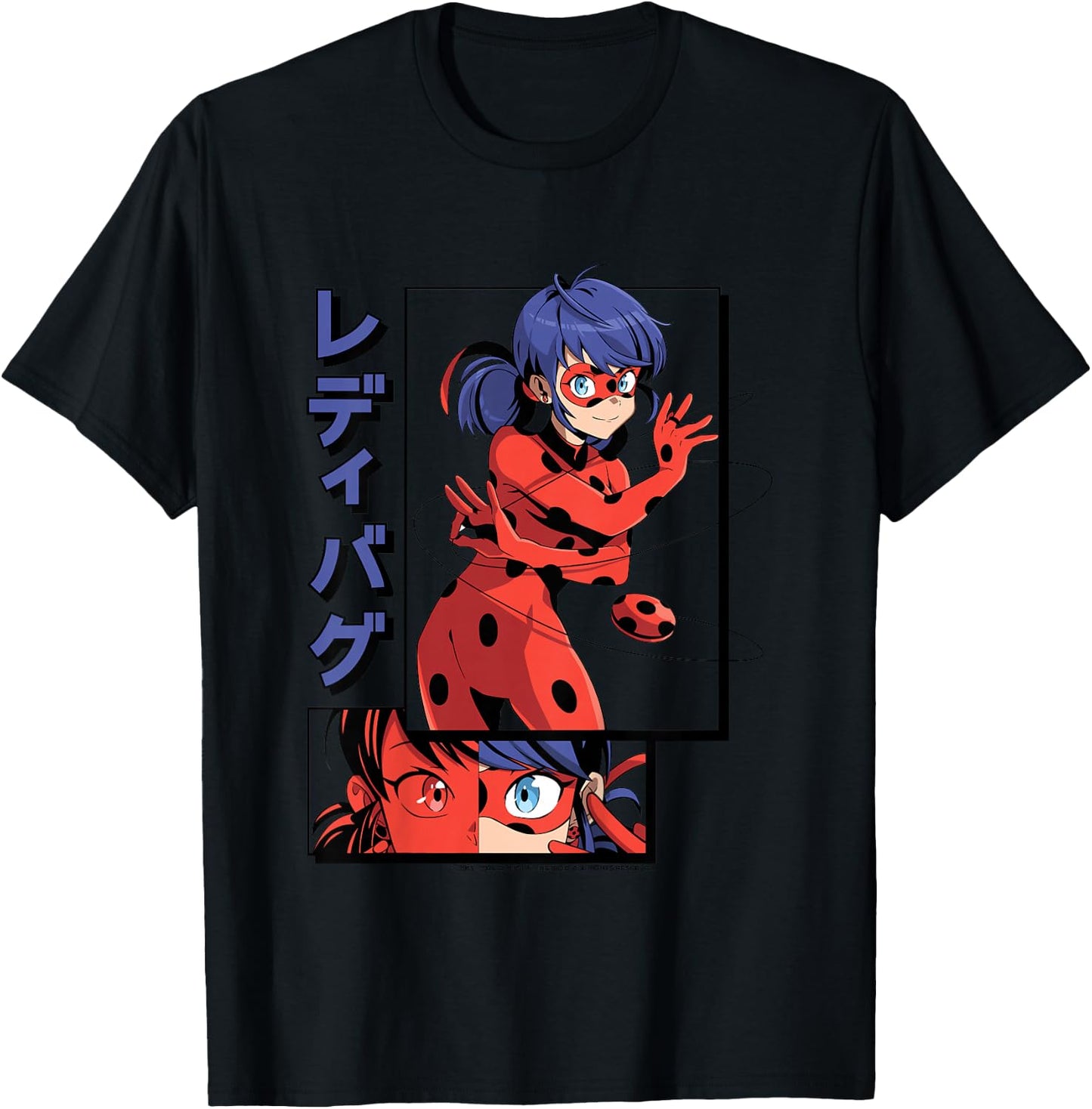 Kids Miraculous Lady Bug - Manga Lady Bug T-Shirt - T-Shirt | Black