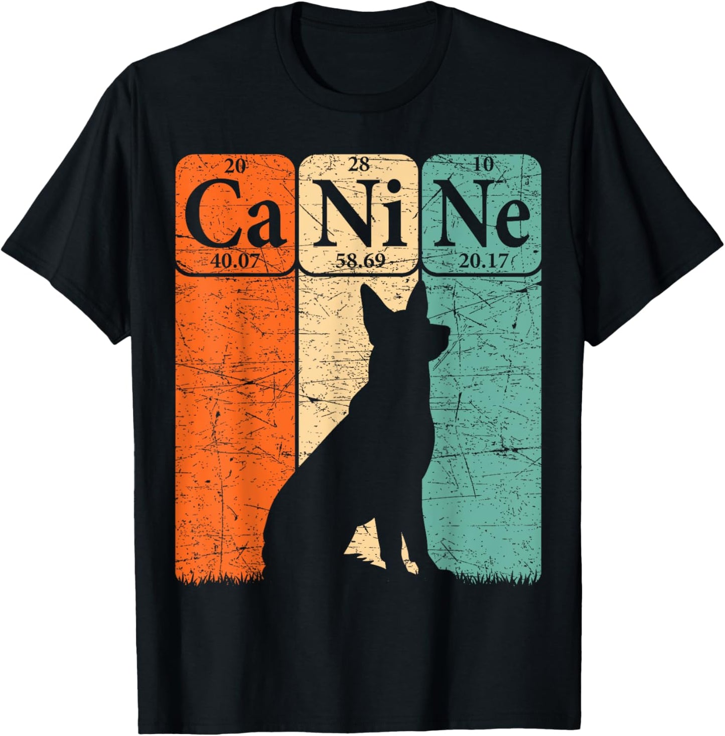 Canine Dog Periodic Table Elements Dog Lover Cynologist T-Shirt - T-Shirt | Black