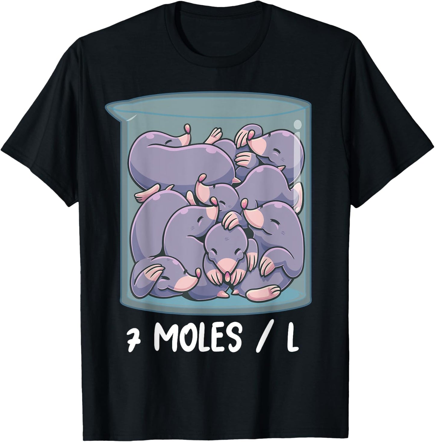 7 Moles per Litre Funny Chemistry Molarity Chemist Teacher T-Shirt - T-Shirt | Black