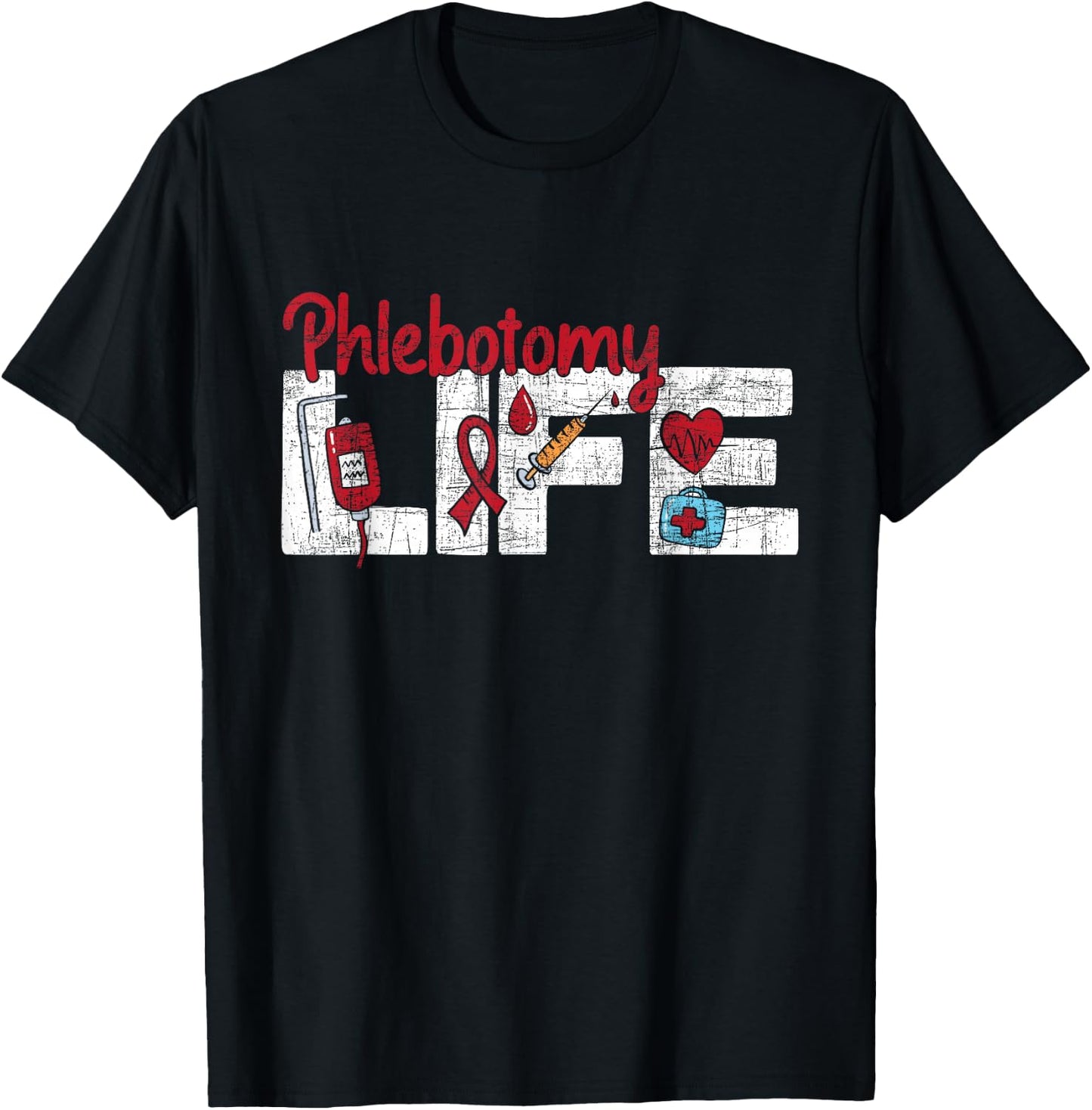 Phlebotomy Life - Phlebotomist Medical Healthcare Worker T-Shirt - T-Shirt | Black