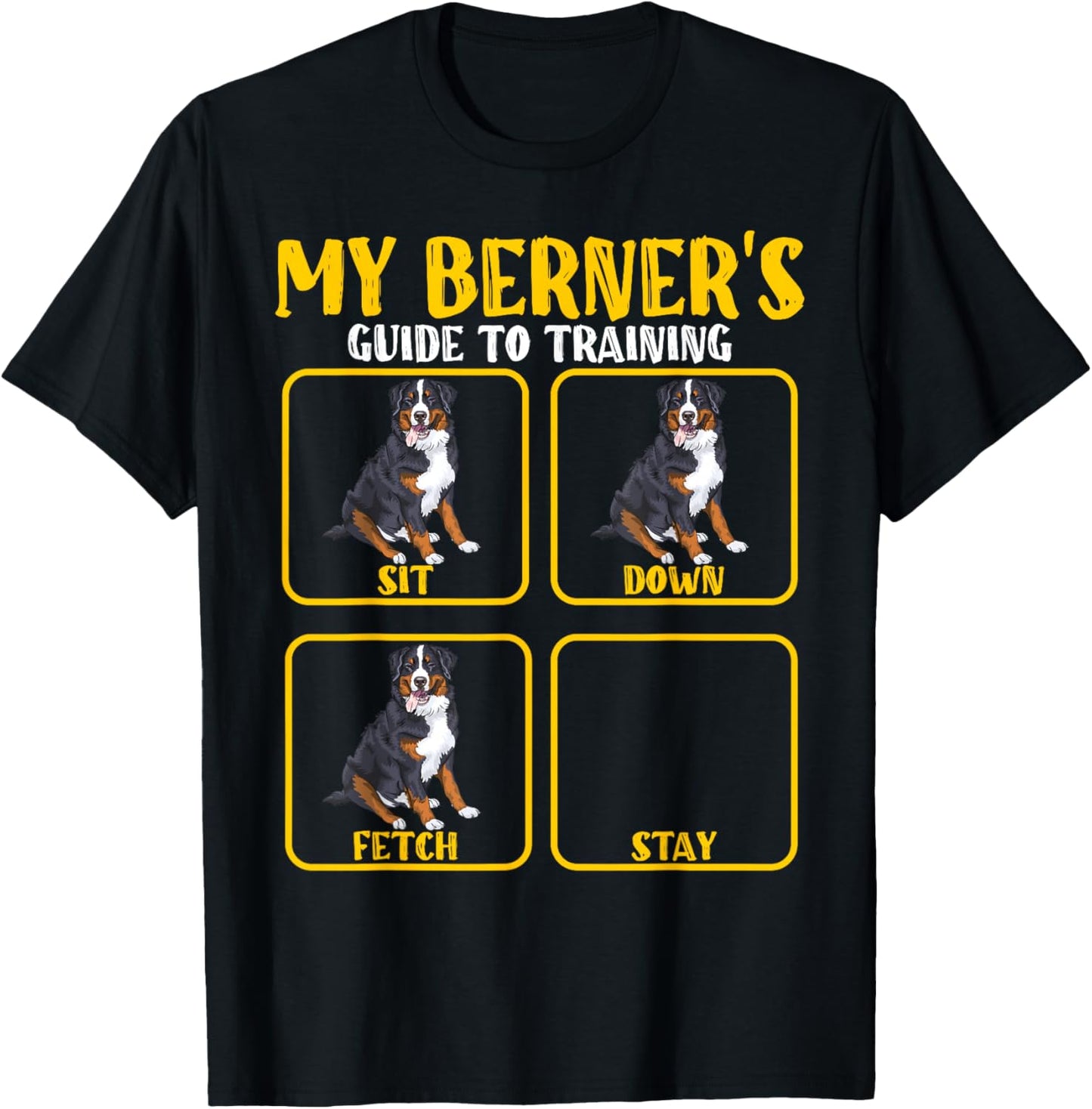 Funny Bernese mountain dog berner training guide moms dads Men Women Kids T-Shirt - T-Shirt | Black