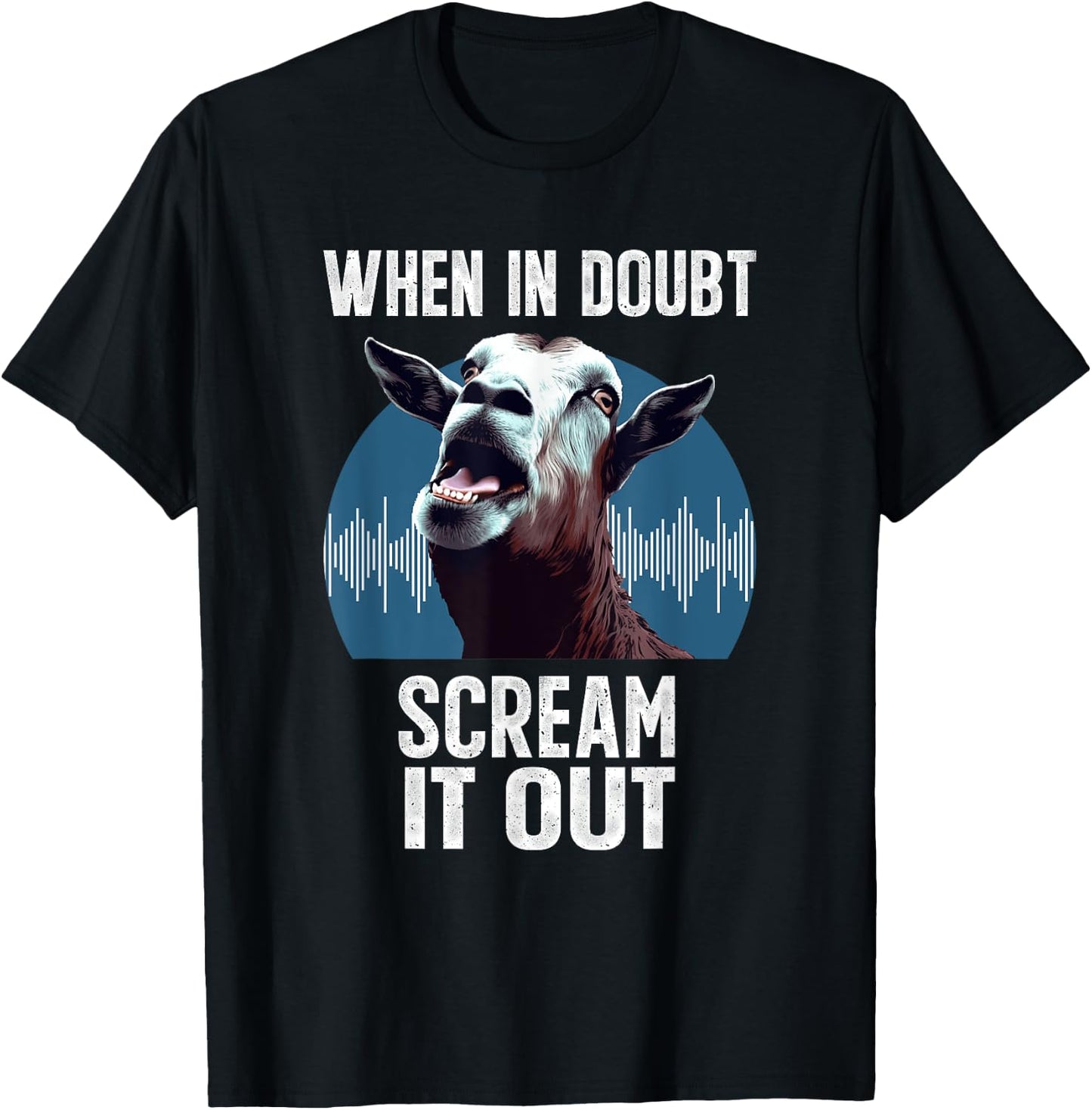 Screaming Goat Scream It Out Meme Face Goat Owner Farmer T-Shirt - T-Shirt | Black