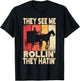 They See Me Rollin' They Hatin' Funny Amish Wagon Retro T-Shirt - T-Shirt | Black