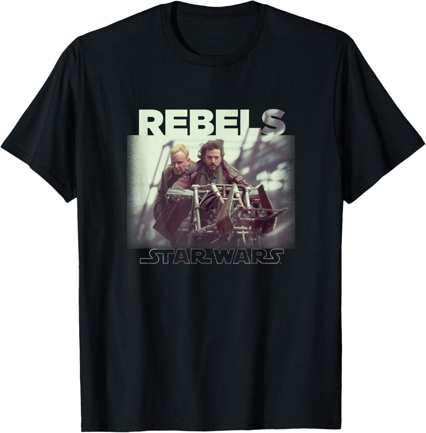 Star Wars: Andor Rebels Cassian & Luthen Vintage Portrait T-Shirt - T-Shirt | Black