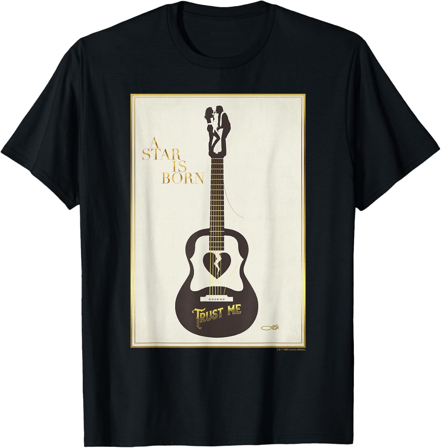 WB100 A Star Is Born Trust Me Guitar Silhouette Movie Logo T-Shirt - T-Shirt | Black