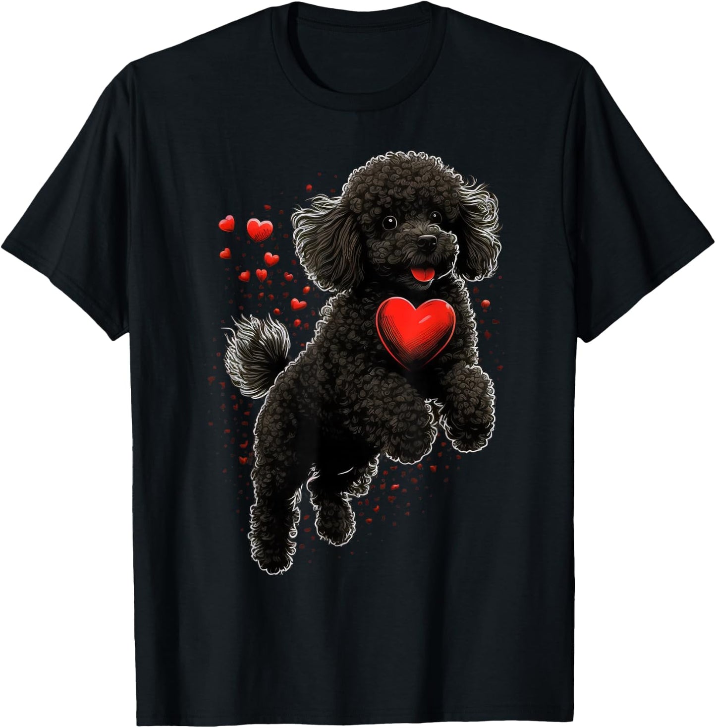 Toy Poodle Love Heart for Valentines Day on Poodle Lover T-Shirt - T-Shirt | Black