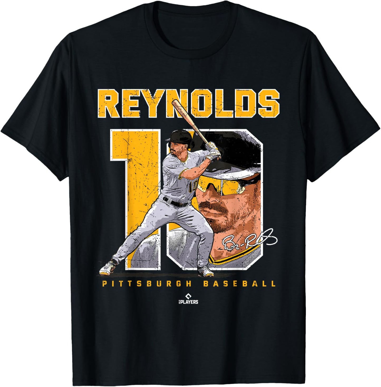 Number and Portrait Bryan Reynolds Pittsburgh MLBPA T-Shirt - T-Shirt | Black