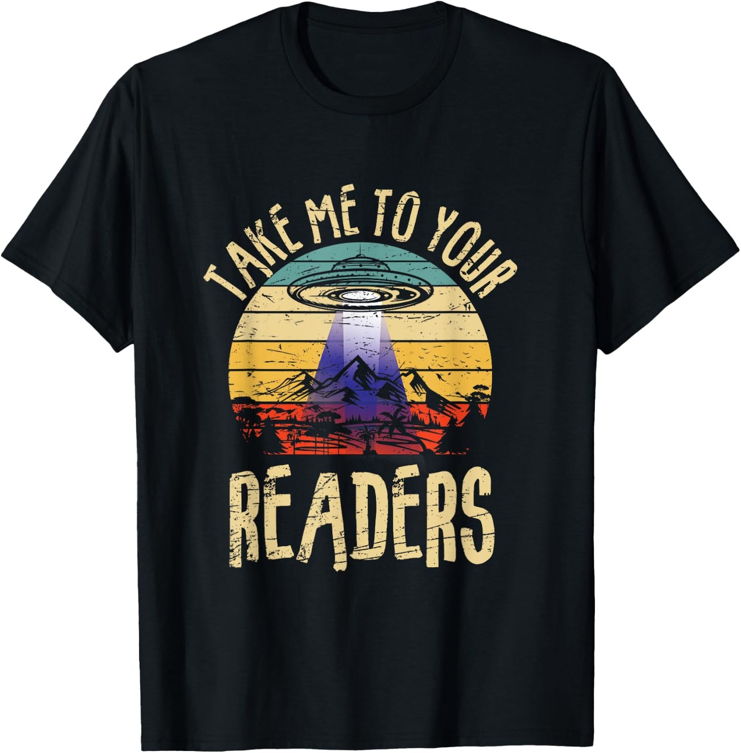 Vintage Take Me To Your Readers English Teacher Alien Space Men Women T-Shirt - T-Shirt | Black