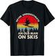 Never Underestimate An Old Man On Skis Retro Funny Skier T-Shirt - T-Shirt | Black