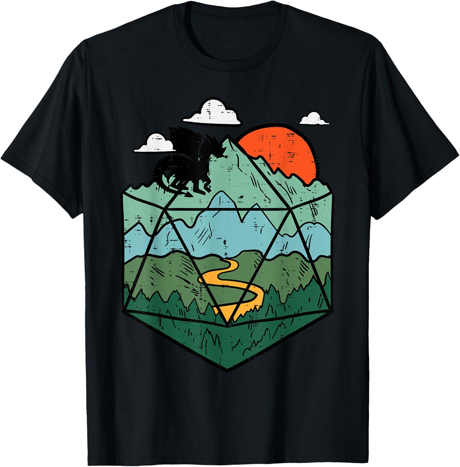 RPG Mountain Gamer Men Boys Kids Youth T-Shirt - T-Shirt | Black
