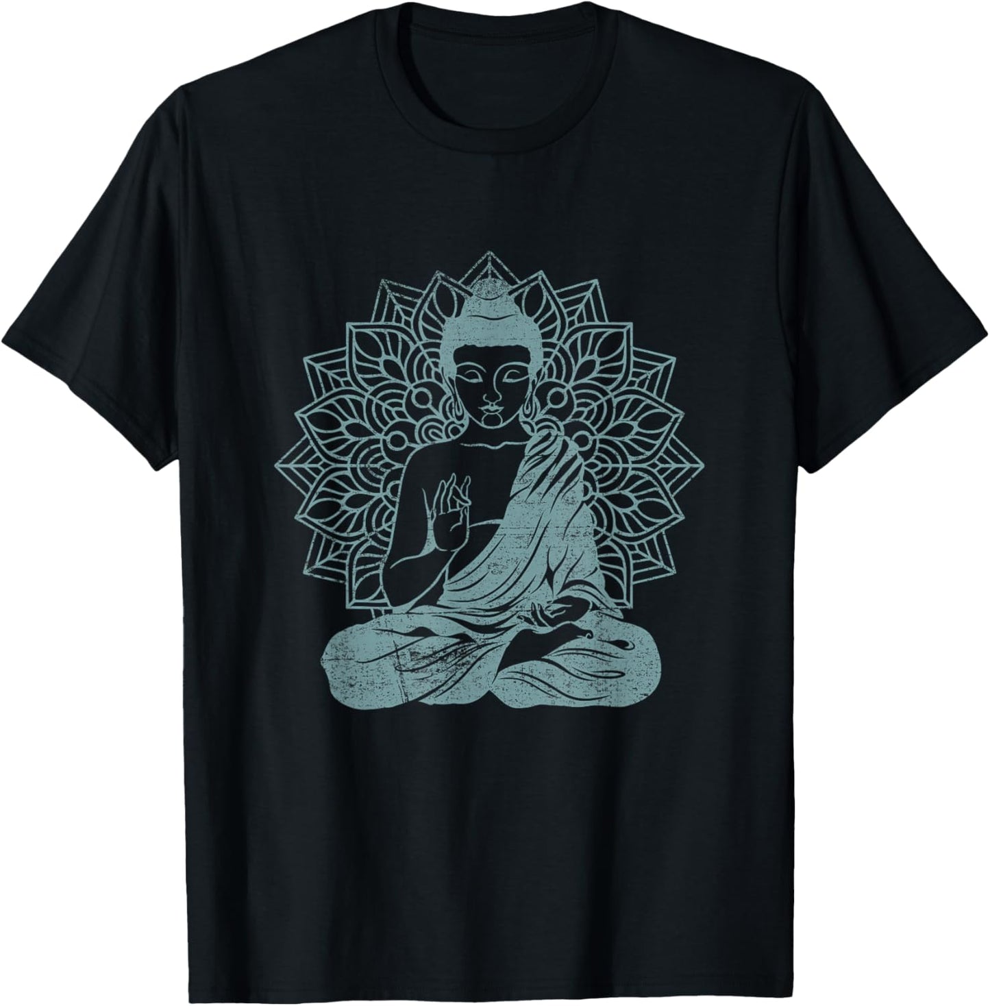 Buddha Blue Buddhism Zen Buddhist Spiritual Meditation Yoga T-Shirt - T-Shirt | Black