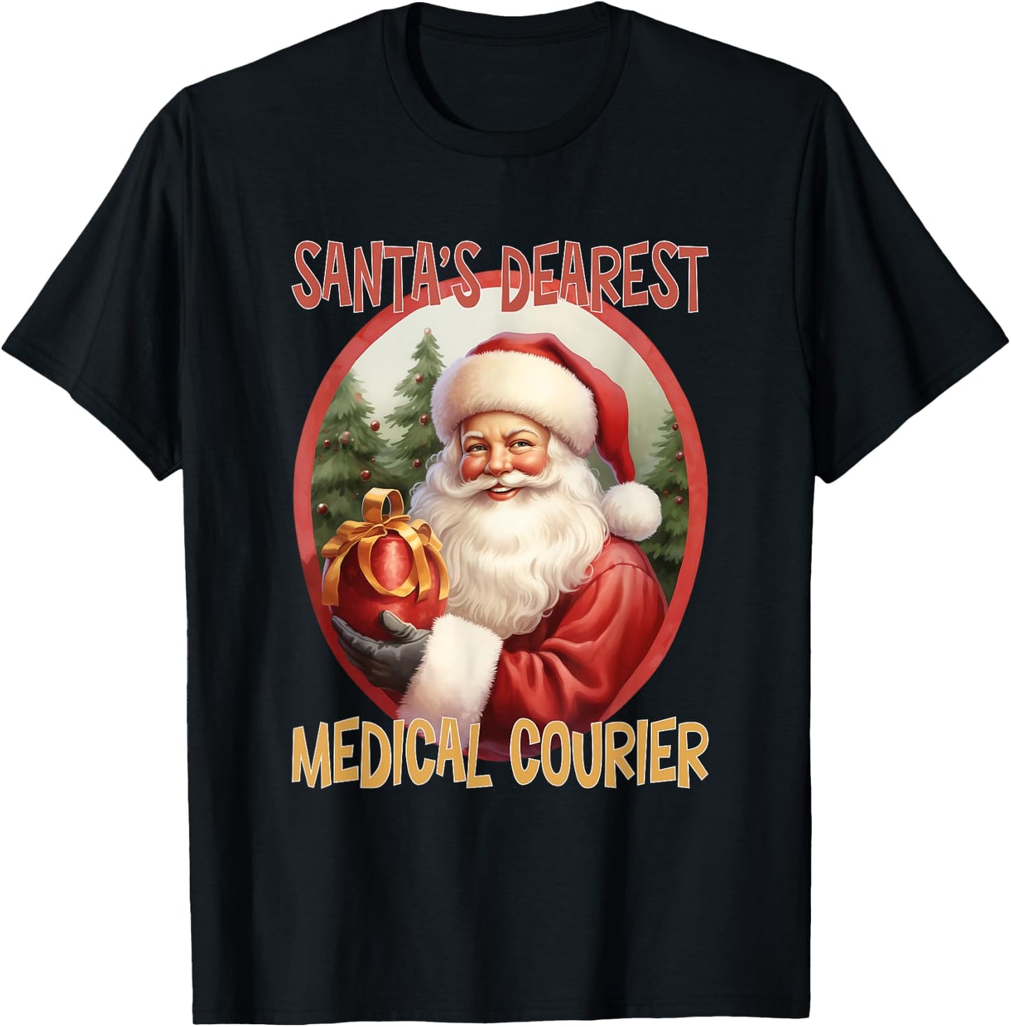 Medical Courier Christmas Holiday Love Xmas T-Shirt - T-Shirt | Black