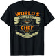 World's Okayest Chef Funny Vintage Label Sarcastic T-Shirt - T-Shirt | Black