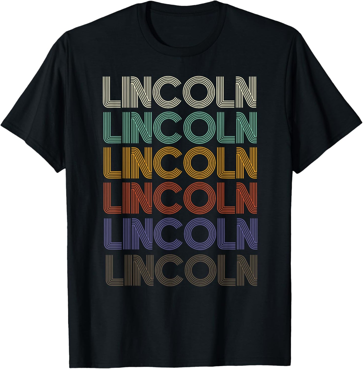 Lincoln First Name Retro Pattern Vintage Stylet T-Shirt - T-Shirt | Black