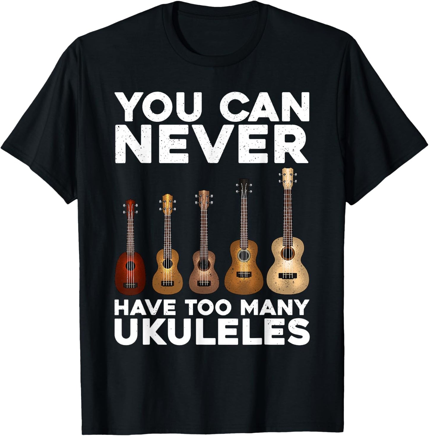 Funny Ukulele Art Women Small Guitar Ukulele Players T-Shirt - T-Shirt | Black
