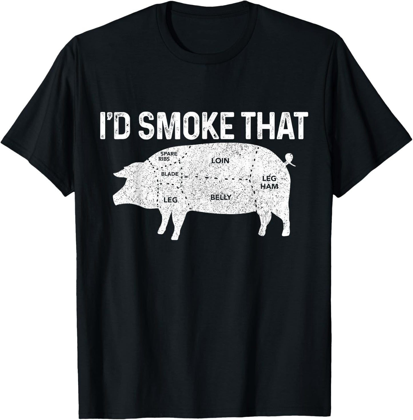 Chef Butcher BBQ I'd Smoke That Pig Pork Funny Father's Day T-Shirt - T-Shirt | Black