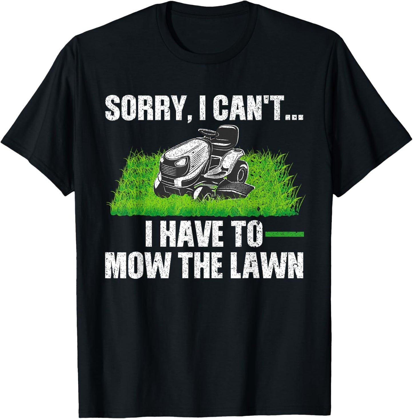 Lawn Mower Gift Landscaper Accessories & Stuff Funny Lawn Mowing Design Women -Adults, -Kids Black Short Sleeve T-Shirt - T-Shirt | Black
