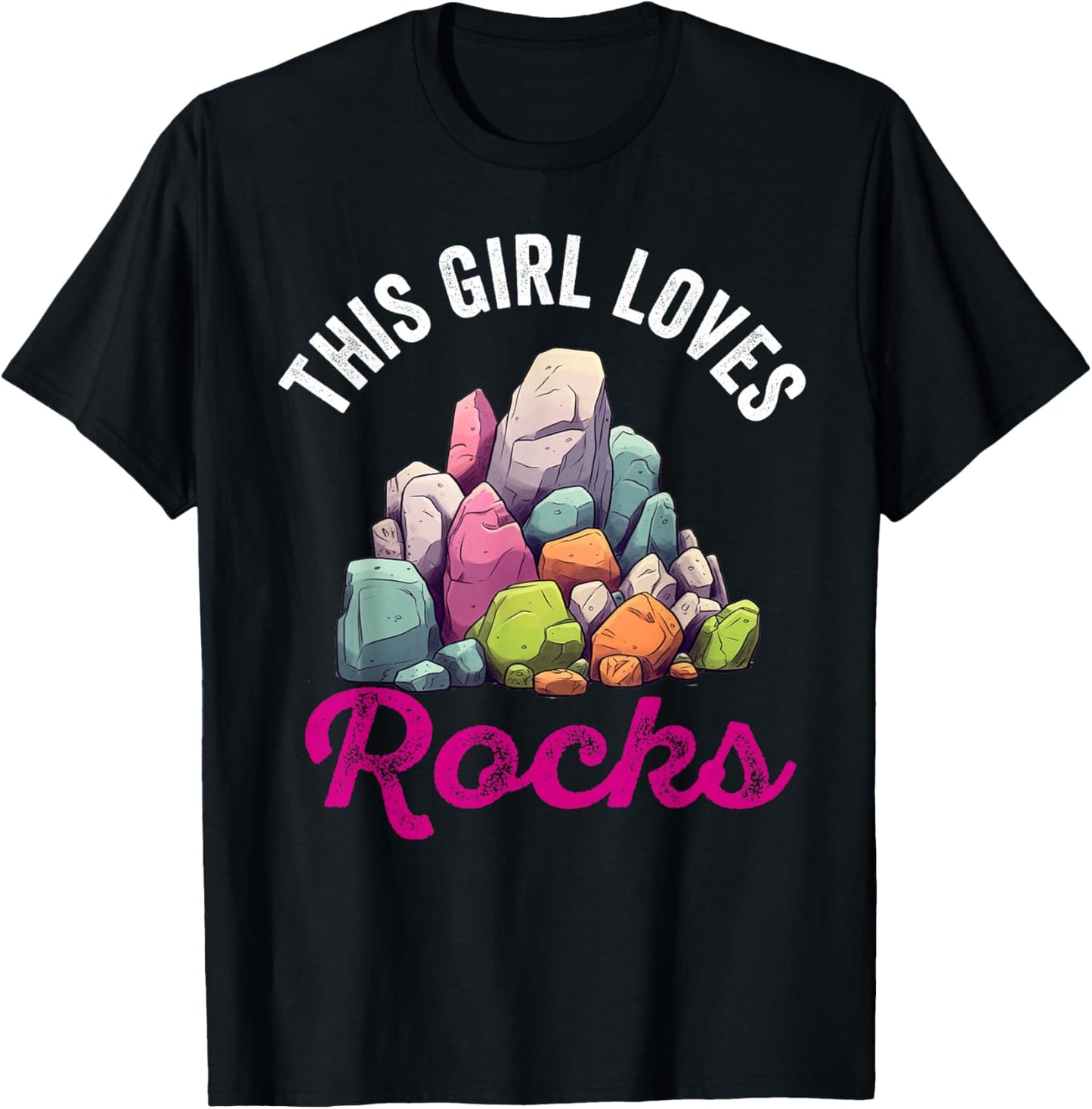 Rock Collector Hunting Women Girl Stones Geology Rockhound T-Shirt - T-Shirt | Black