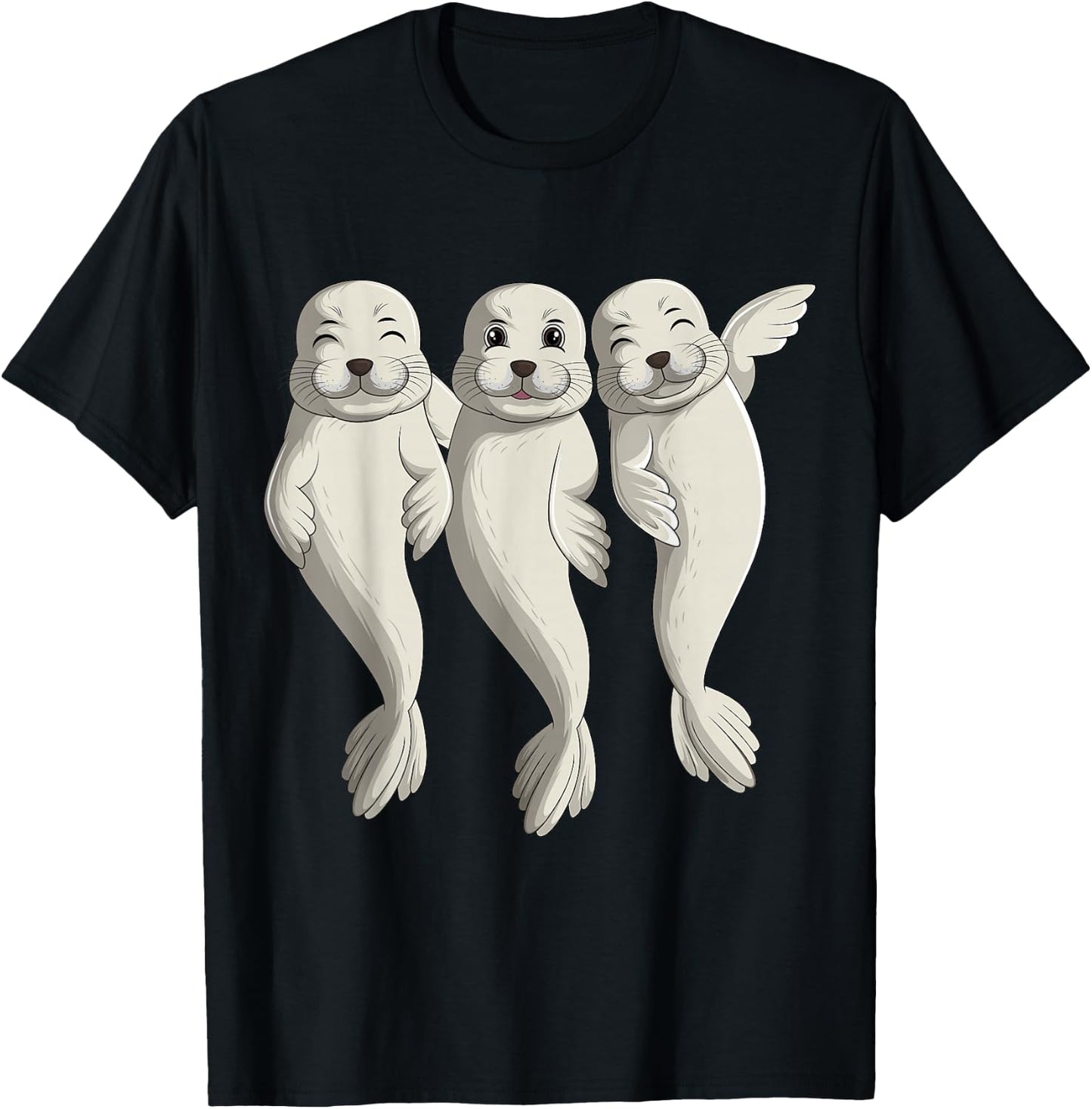 Seal Lover Sea Lion Seals Women Kids Girls Boys T-Shirt - T-Shirt | Black