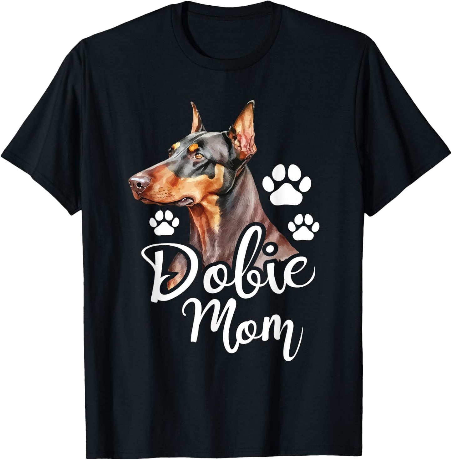 Dobie Mom - Doberman Pinscher Dog Trainer Pet Canine Lover T-Shirt - T-Shirt | Black