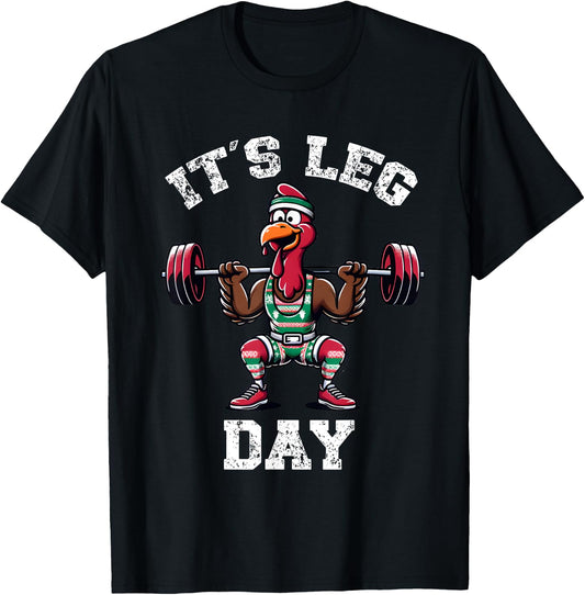 Funny Deadlifting Turkey Thanksgiving Leg Day Deadlift T-Shirt - T-Shirt | Black