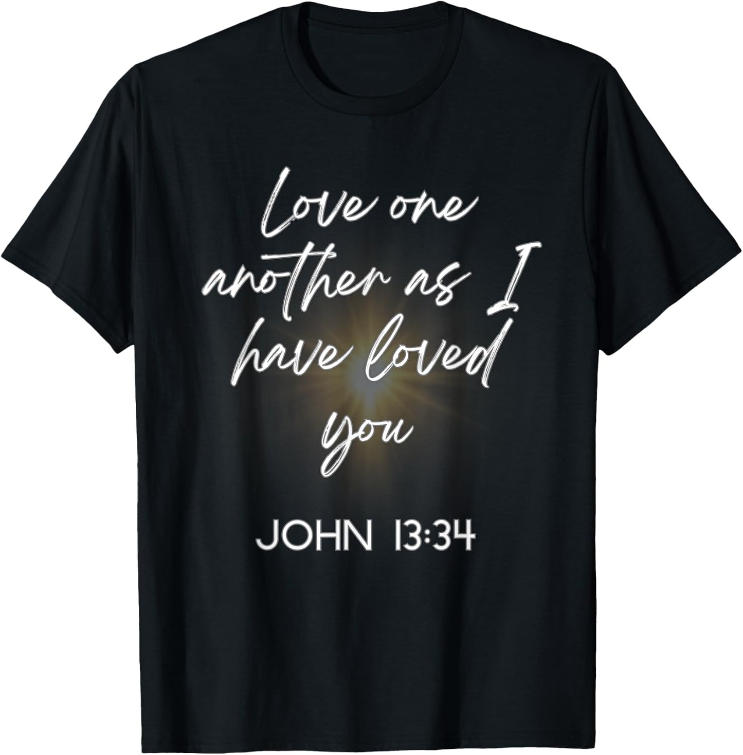 John 13 34 Christian Scripture Bible Inspirational Faith T-Shirt - T-Shirt | Black