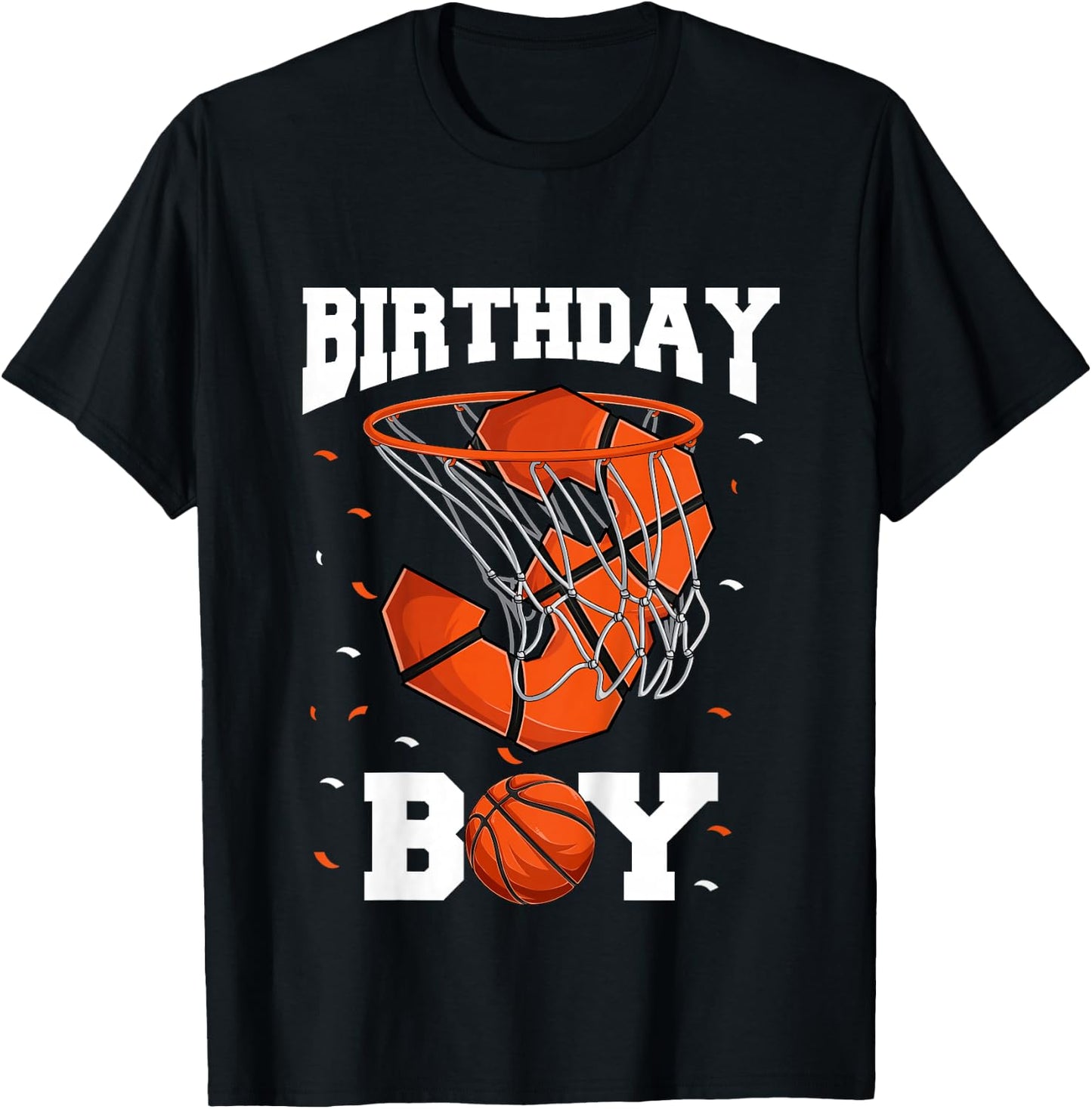 Kids 3rd Birthday Basketball Shirt Kids, Boys 3 Year Old T-Shirt - T-Shirt | Black