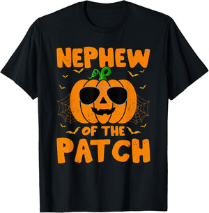 Pumpkin Nephew Of The Patch Family Group Costume Halloween T-Shirt - T-Shirt | Black