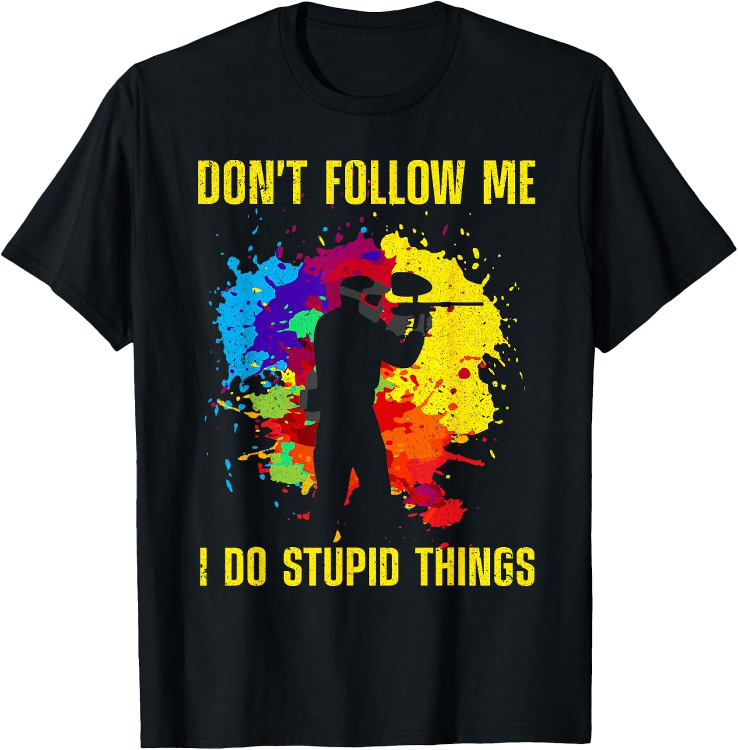 Funny Paintball Design Women Kids Paintball Player T-Shirt - T-Shirt | Black