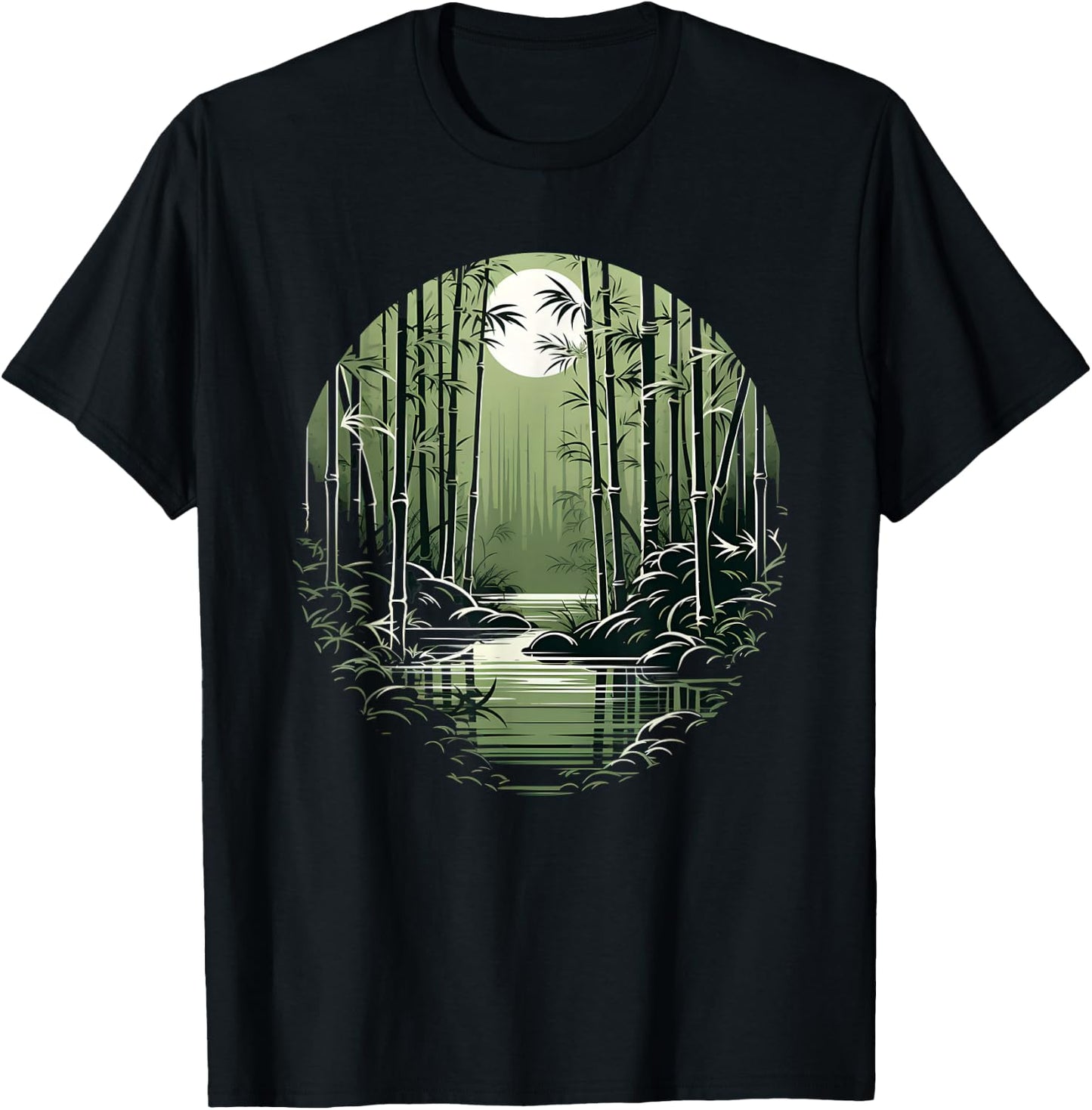 Asian Bamboo Forest Connection With Nature T-Shirt - T-Shirt | Black