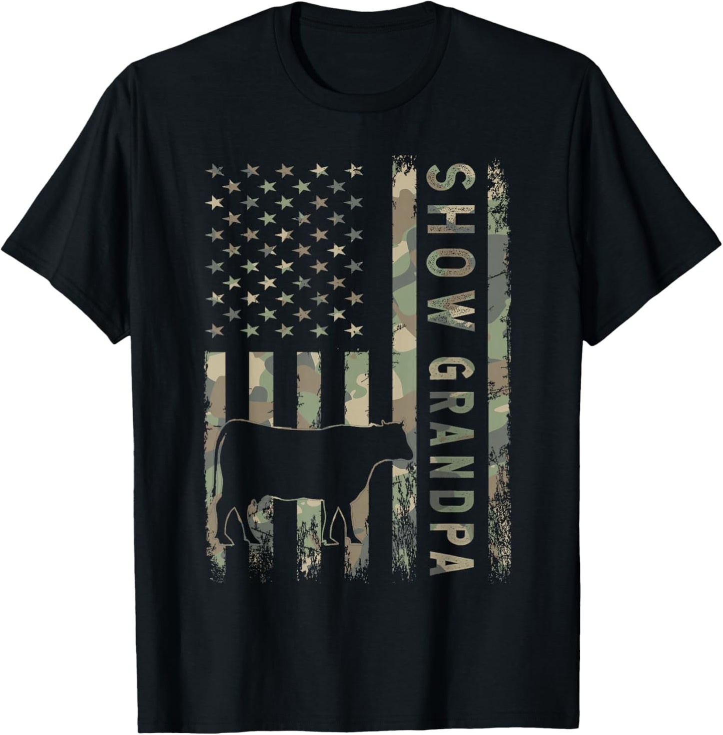 Livestock Show Steer Show Grandpa T-Shirt - T-Shirt | Black