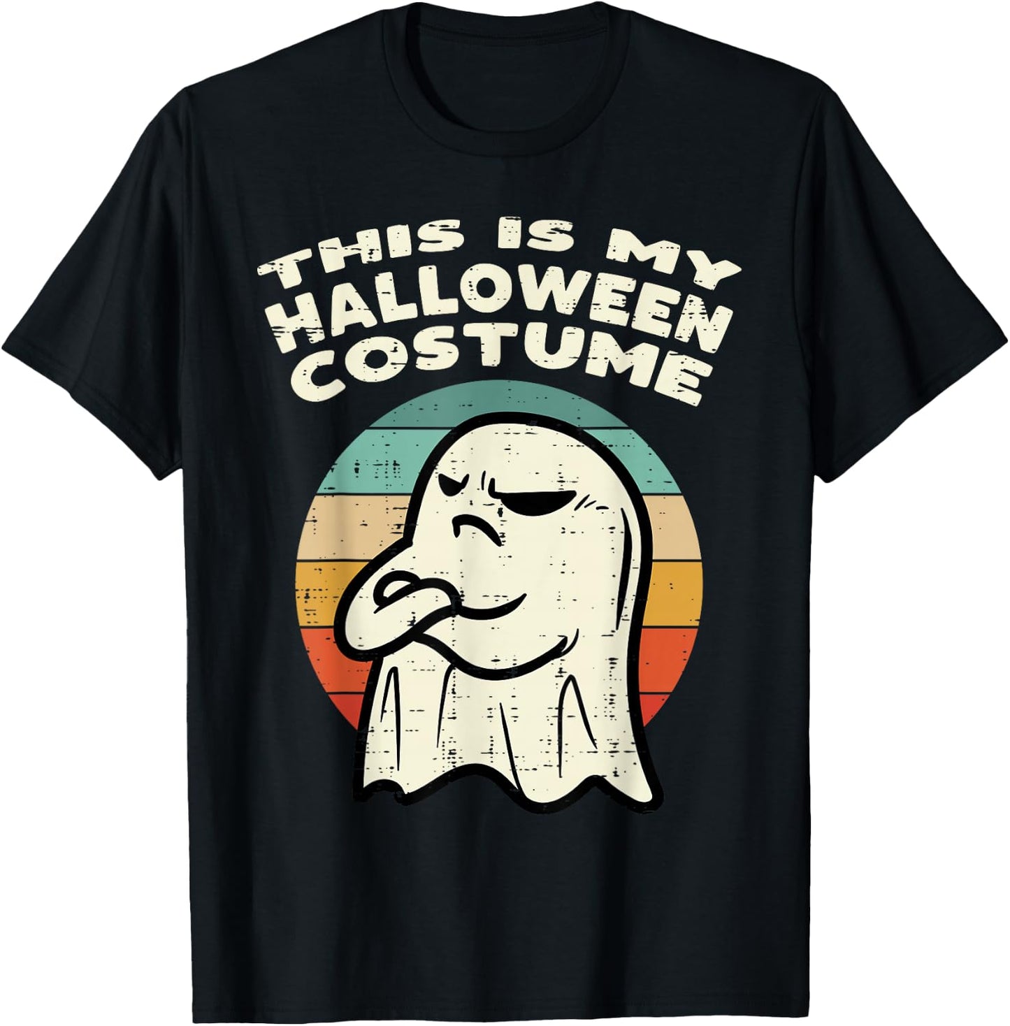 This Is My Halloween Costume Ghost Retro Men Women Kids Boys T-Shirt - T-Shirt | Black