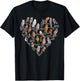 Love Owls Heart T-Shirt - T-Shirt | Black