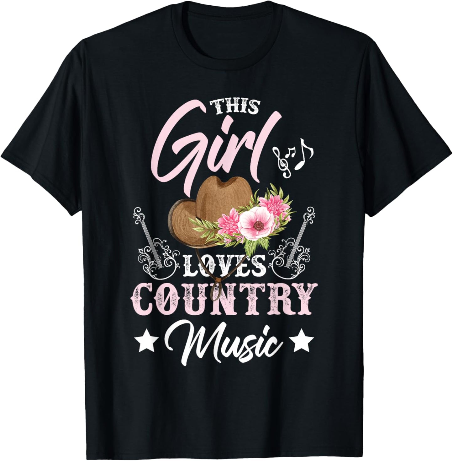 This Girl Loves Country Music T-Shirt - T-Shirt | Black