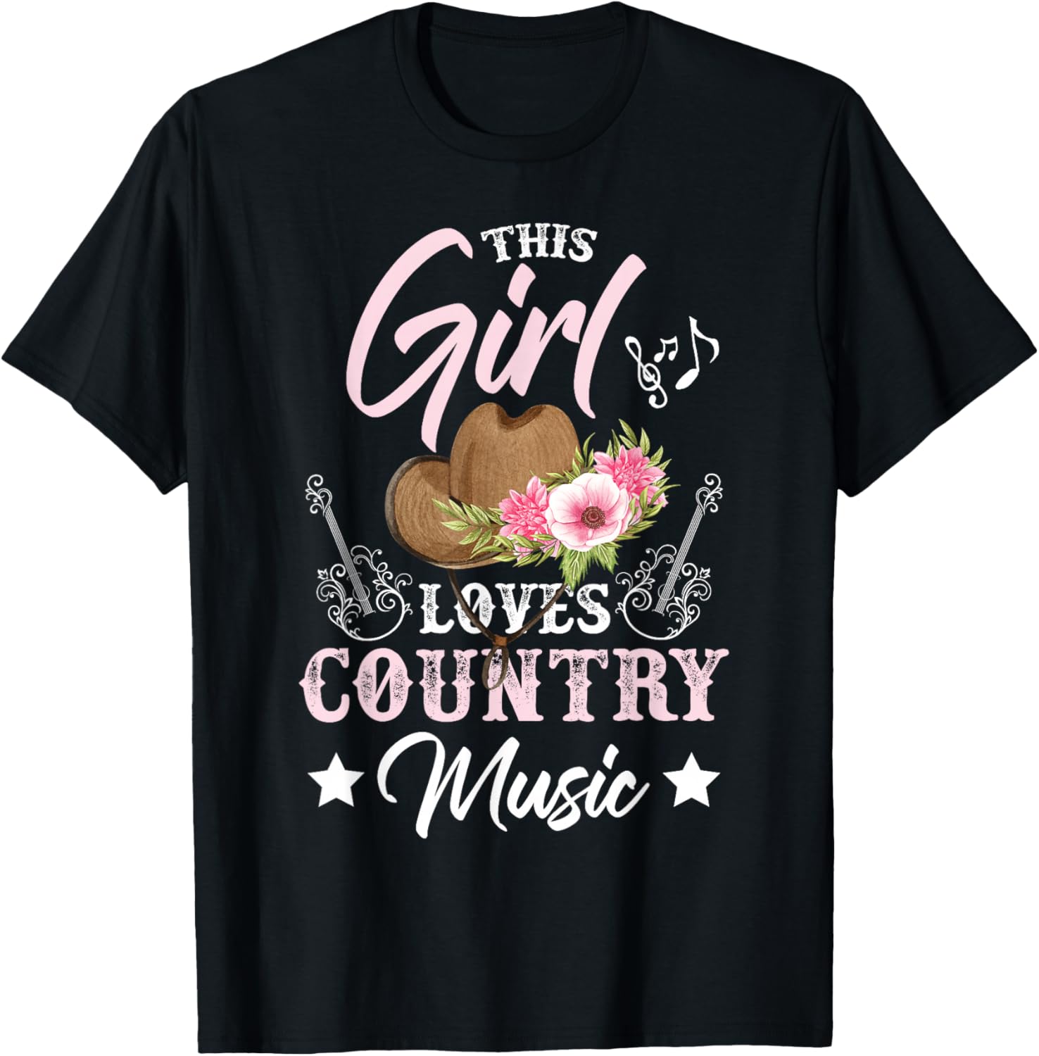 This Girl Loves Country Music T-Shirt - T-Shirt | Black