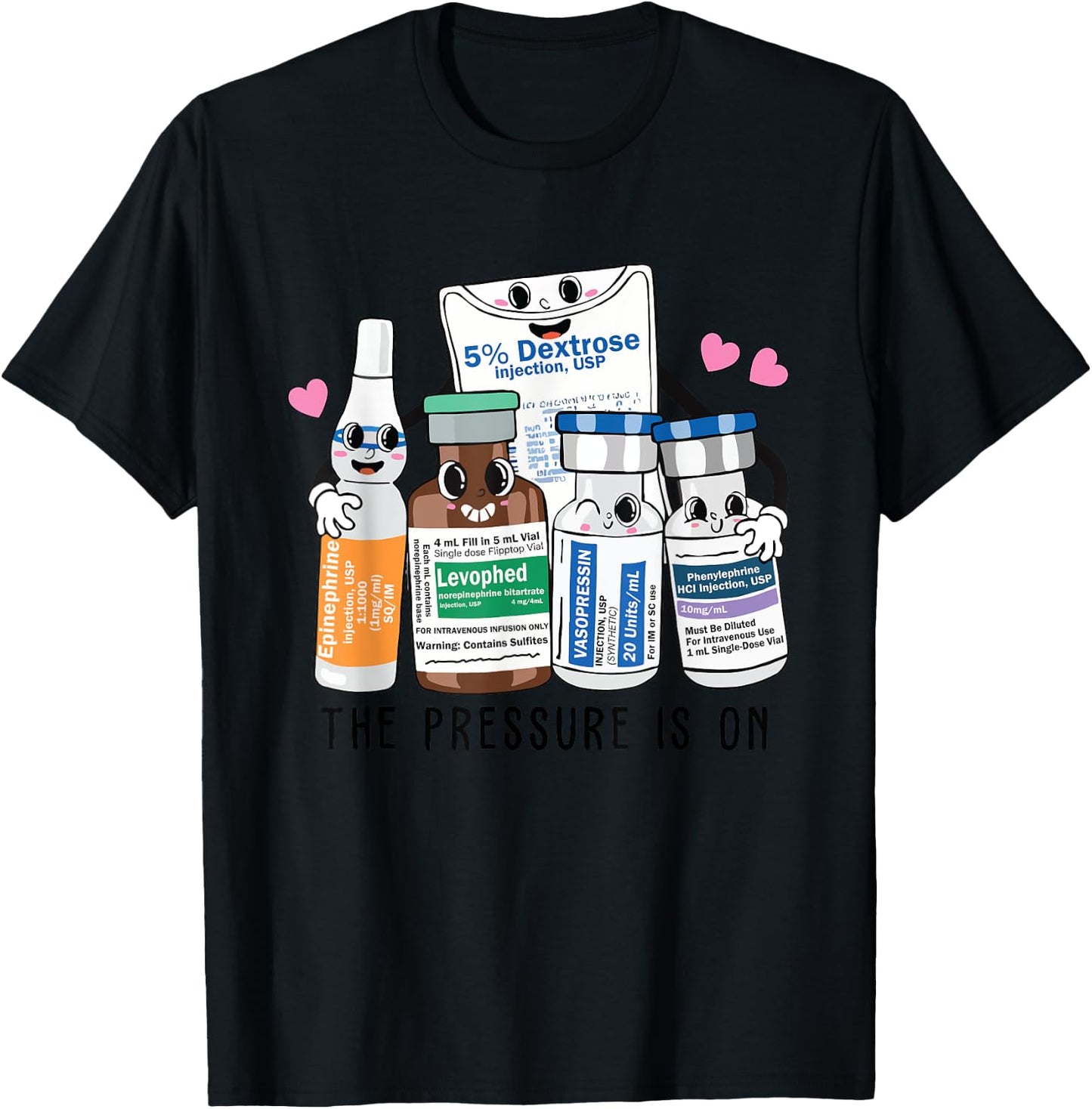 Pressure is On Christmas Pharmacy Tech Nurse T-Shirt - T-Shirt | Black