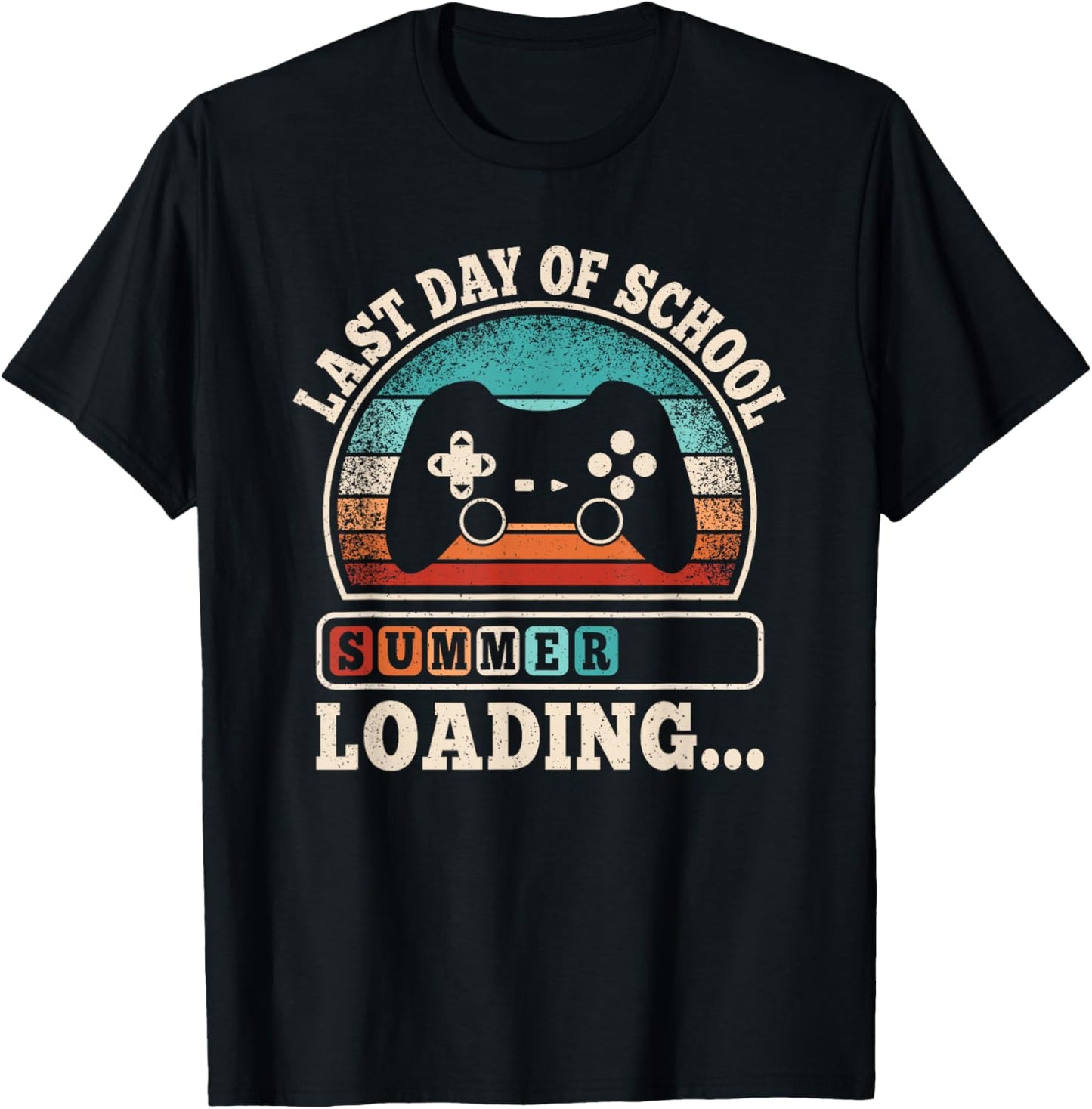 Funny Last Day Of School Gaming Teacher Student Boys Kids T-Shirt - T-Shirt | Black