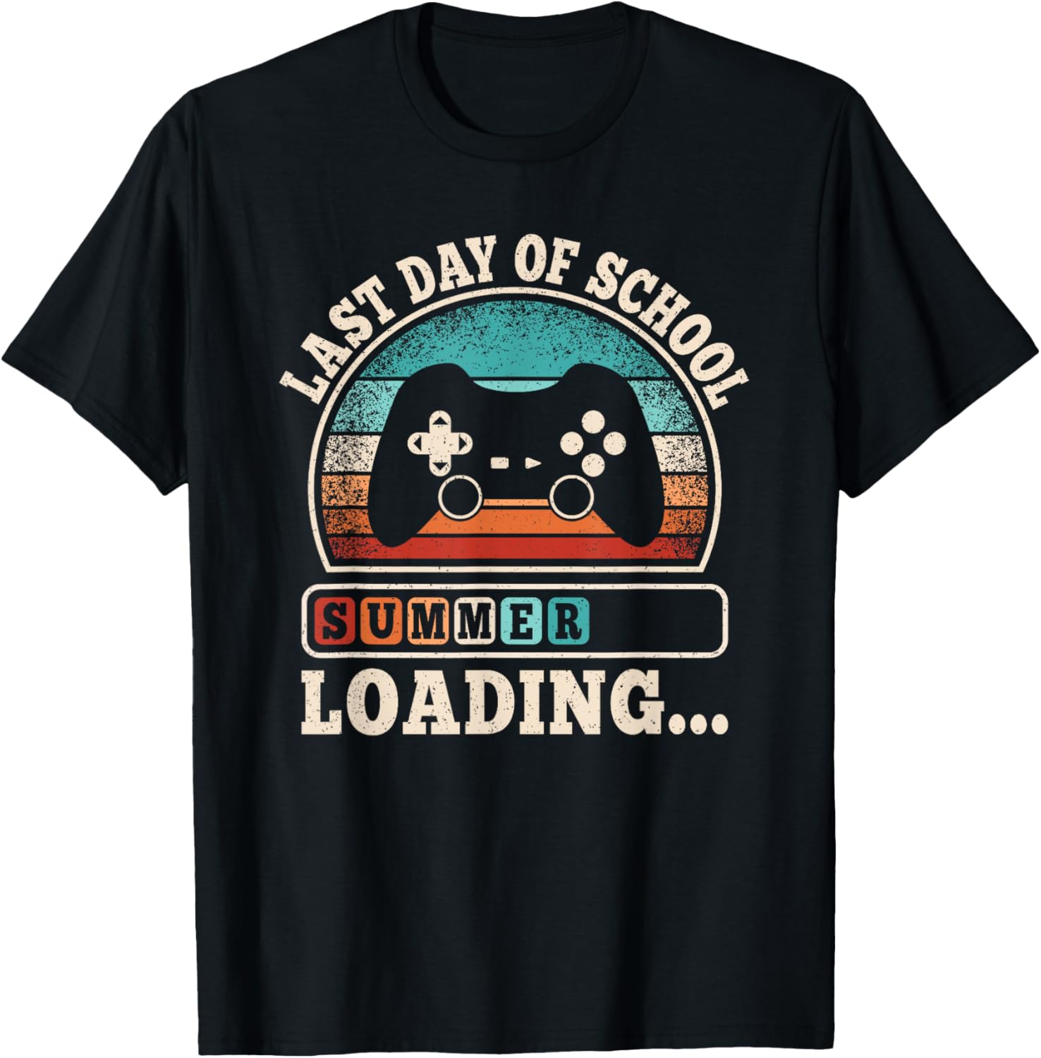 Funny Last Day Of School Gaming Teacher Student Boys Kids T-Shirt - T-Shirt | Black