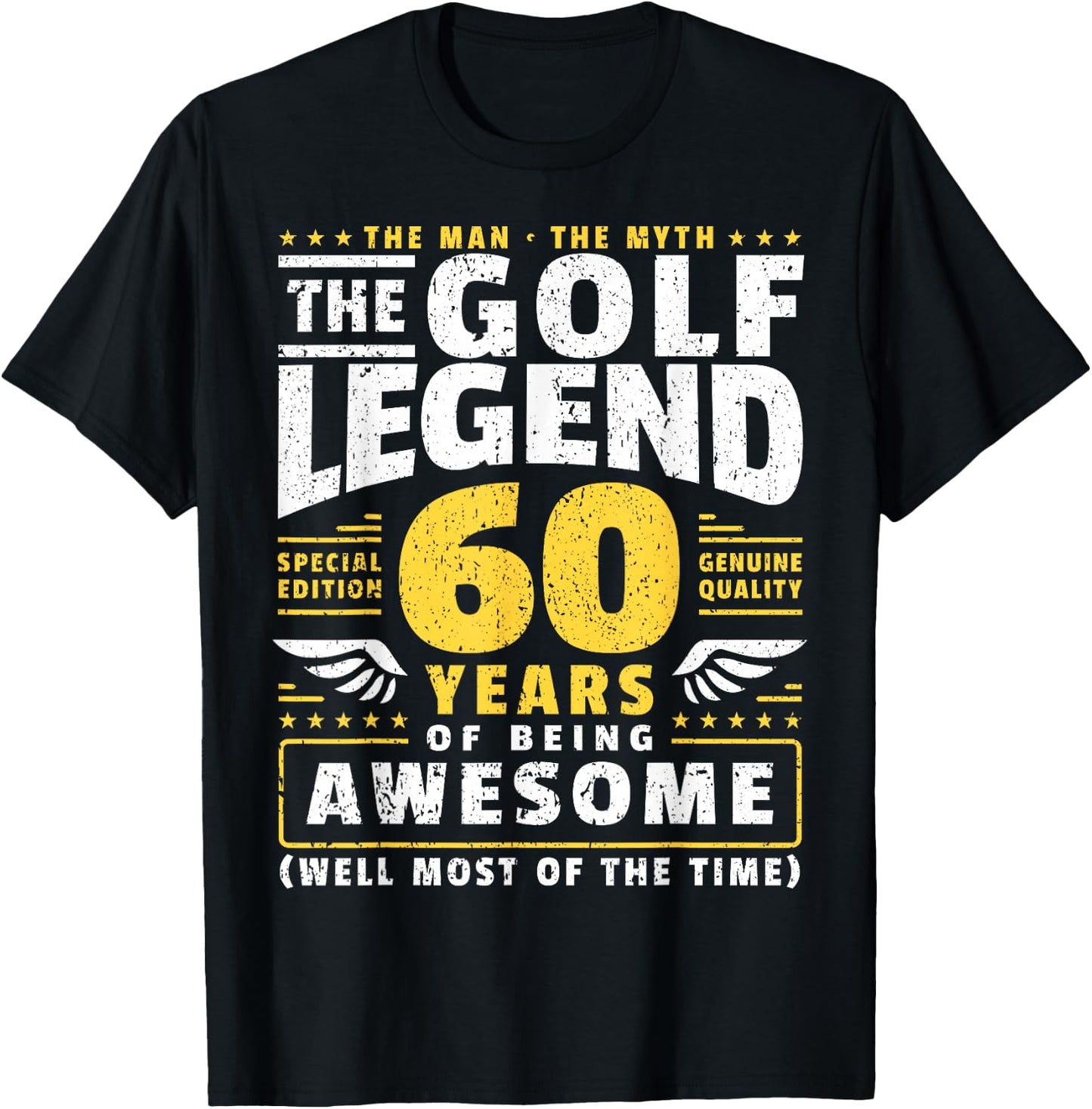 60th Birthday Golf Player 60 Years Old Golfer T-Shirt - T-Shirt | Black