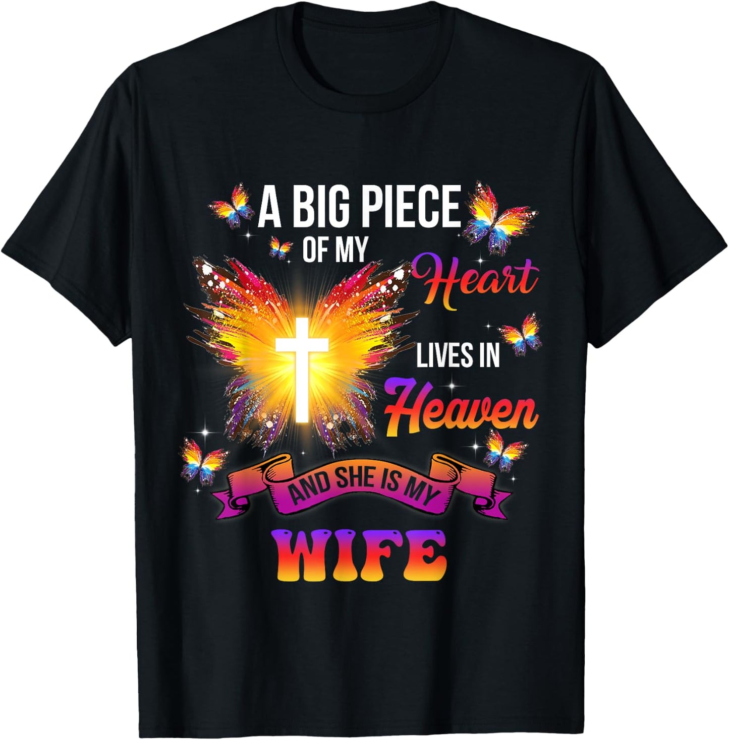 I Have An Angel In Heaven, Mom I Call Her My Wife Memorial T-Shirt - T-Shirt | Black