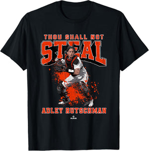 Thou Shall Not Steal Adley Rutschman Baltimore MLBPA T-Shirt - T-Shirt | Black