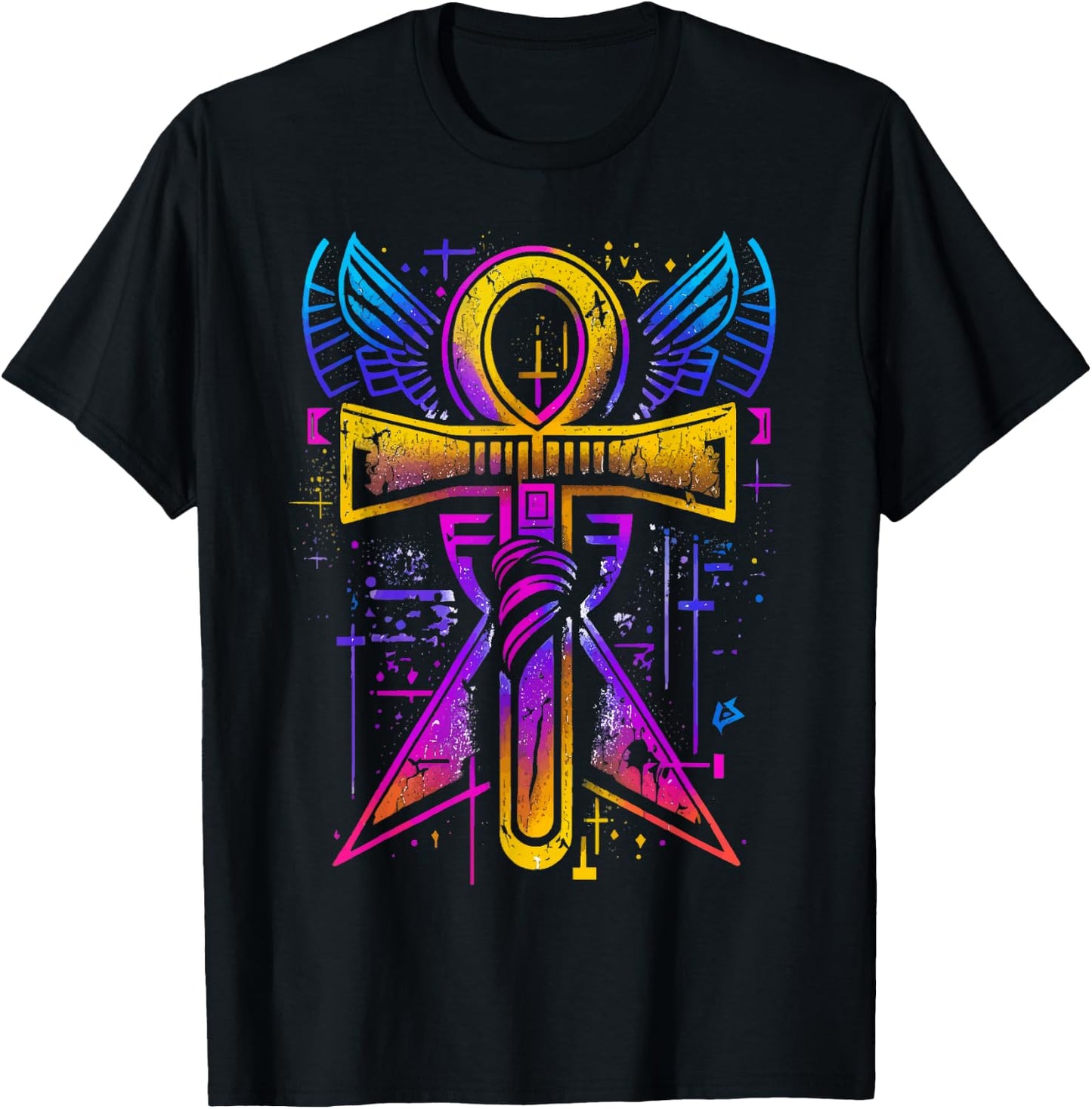 Ankh Symbol Ancient Egyptian Key Of Life Egypt Hieroglyphic T-Shirt - T-Shirt | Black