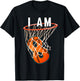 I Am 8 Basketball Themed 8th Birthday Party Celebration T-Shirt - T-Shirt | Black