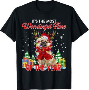 Tibetan Spaniel Christmas Lights Its The Most Wonderful Time T-Shirt - T-Shirt | Black