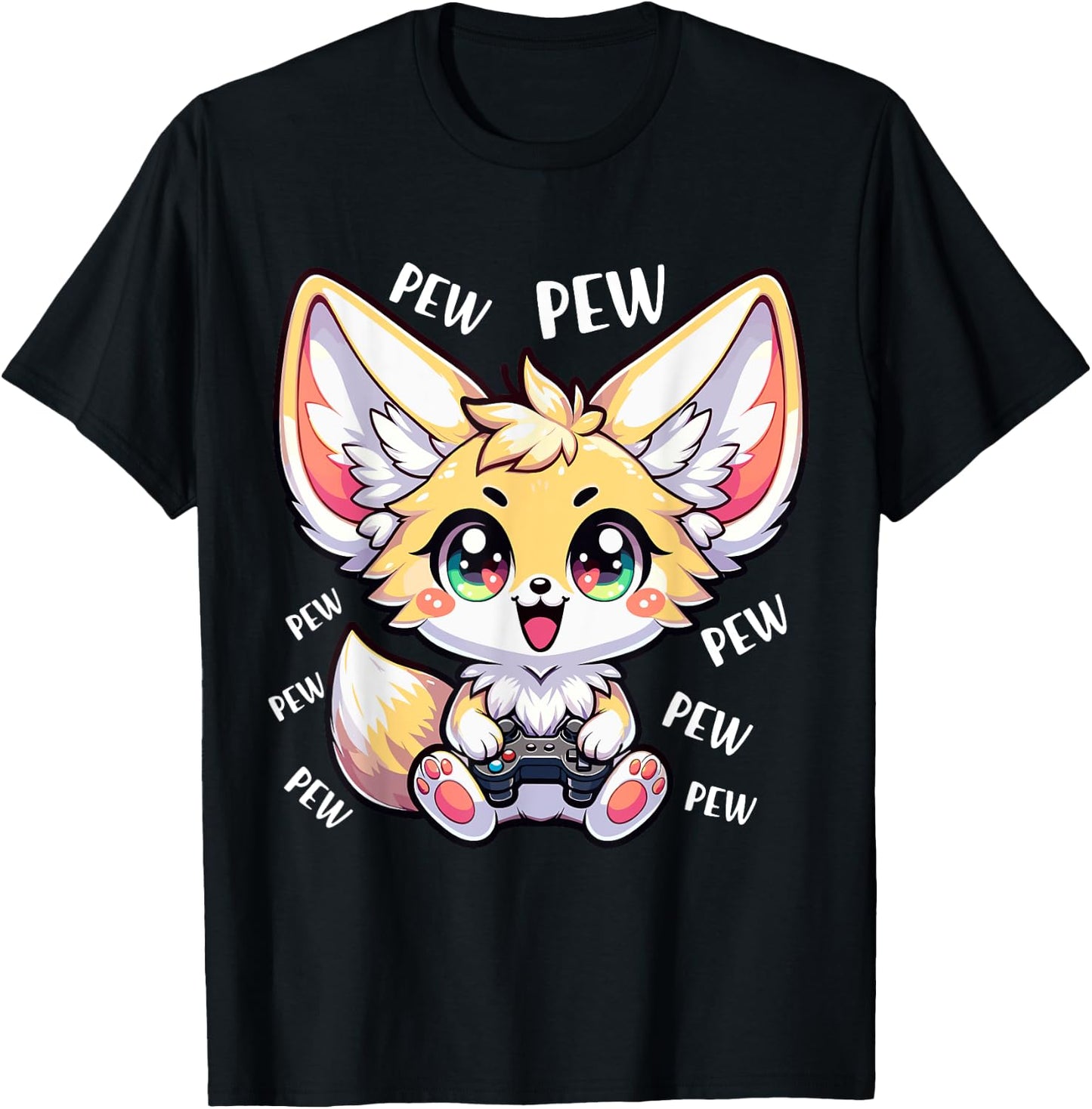 Fennec Fox Playing Video Games - Funny Gamer Boys Kids T-Shirt - T-Shirt | Black