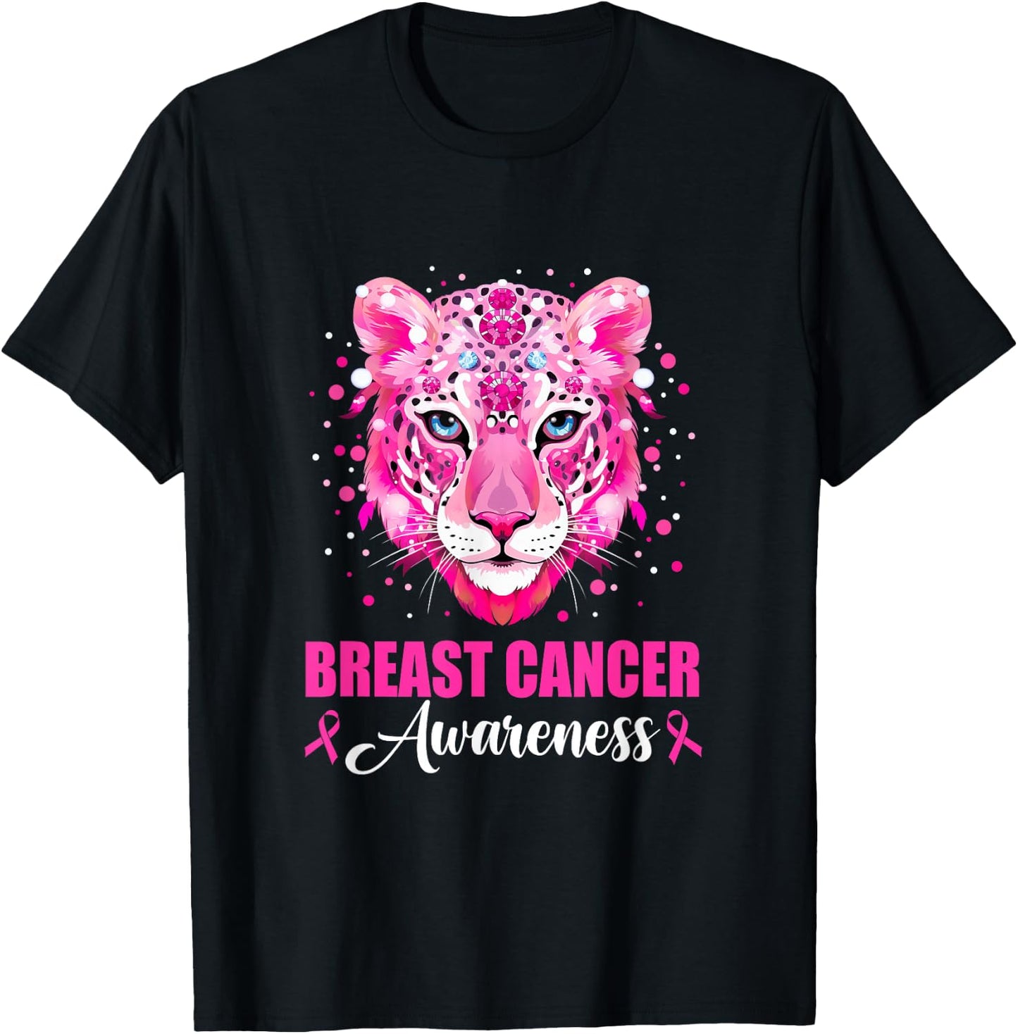 In October We Wear Pink Cute Little Lion Breast Cancer Women T-Shirt - T-Shirt | Black