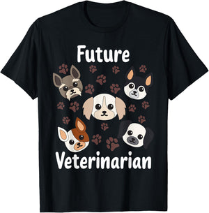 Cool Soon To Be Animal Doctor Boys Girls Funny Future Veterinarian Outfit | Cute Aspiring Vets Kids T-Shirt - T-Shirt | Black