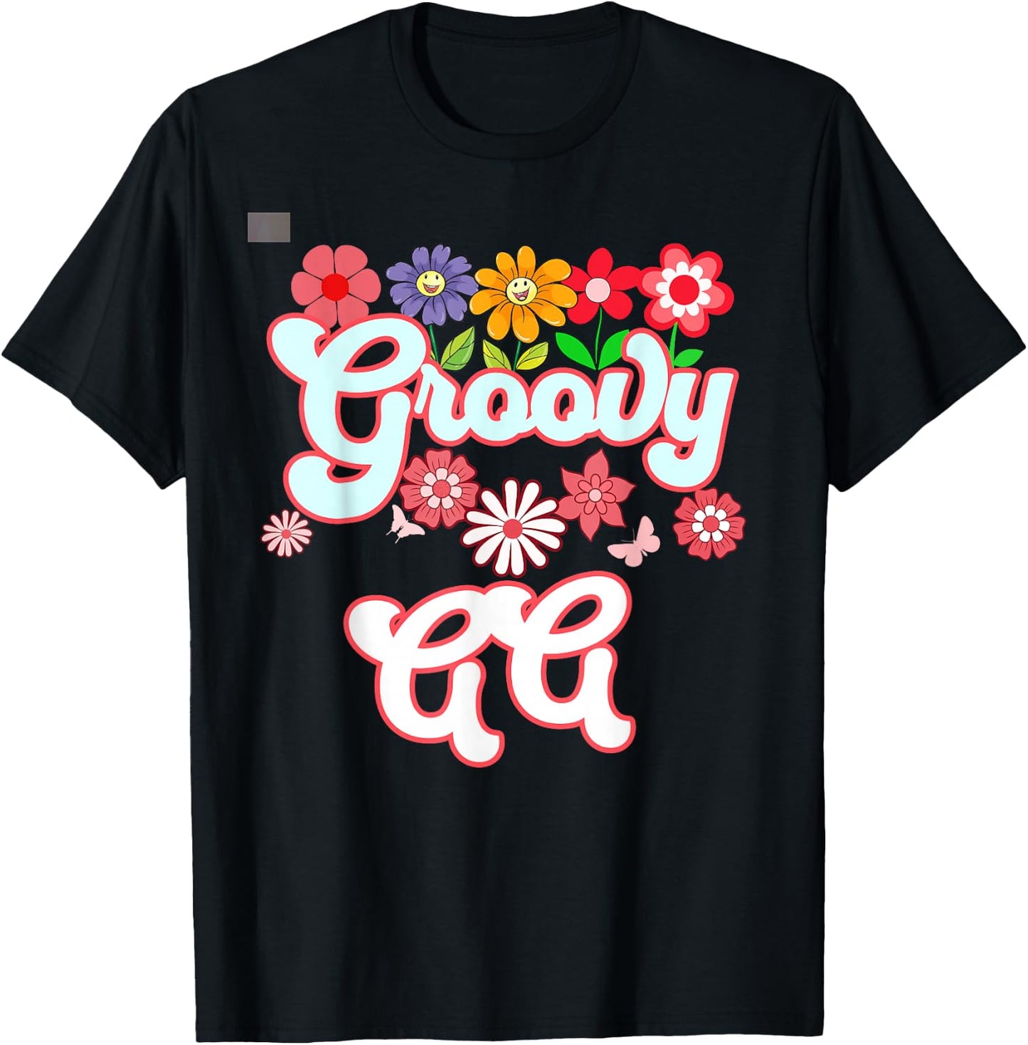 Groovy GG Floral Hippie Retro Daisy Flower Mother's Day T-Shirt - T-Shirt | Black